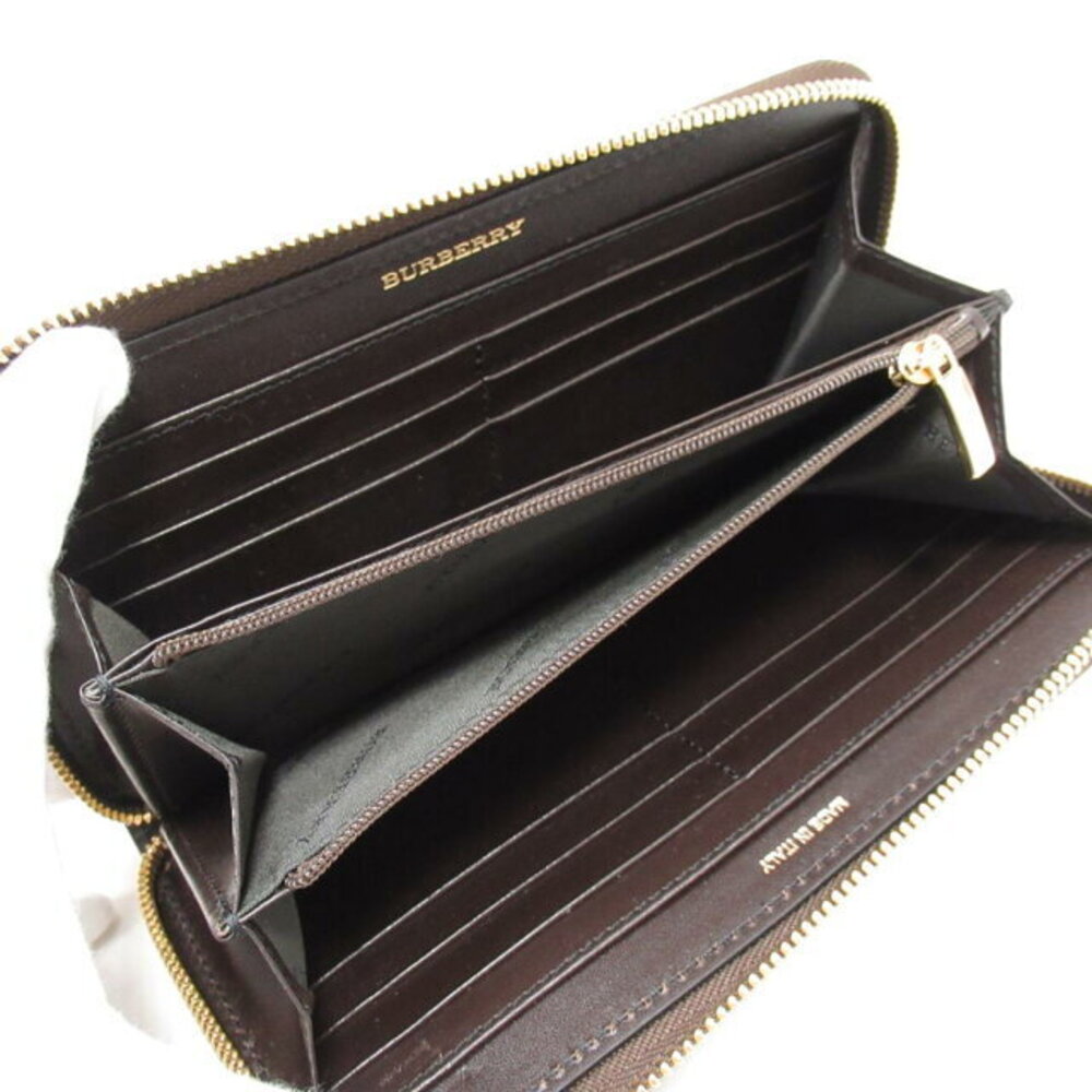 Burberry long brown wallet round beige leather - Picture 5 of 16